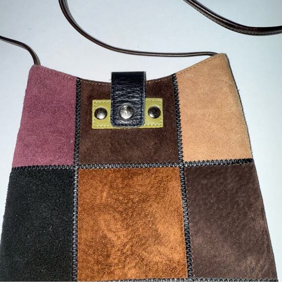 PACCO kangaroo leatherPatchwork Crossbody Bag with Tassels - Picture 3 of 6